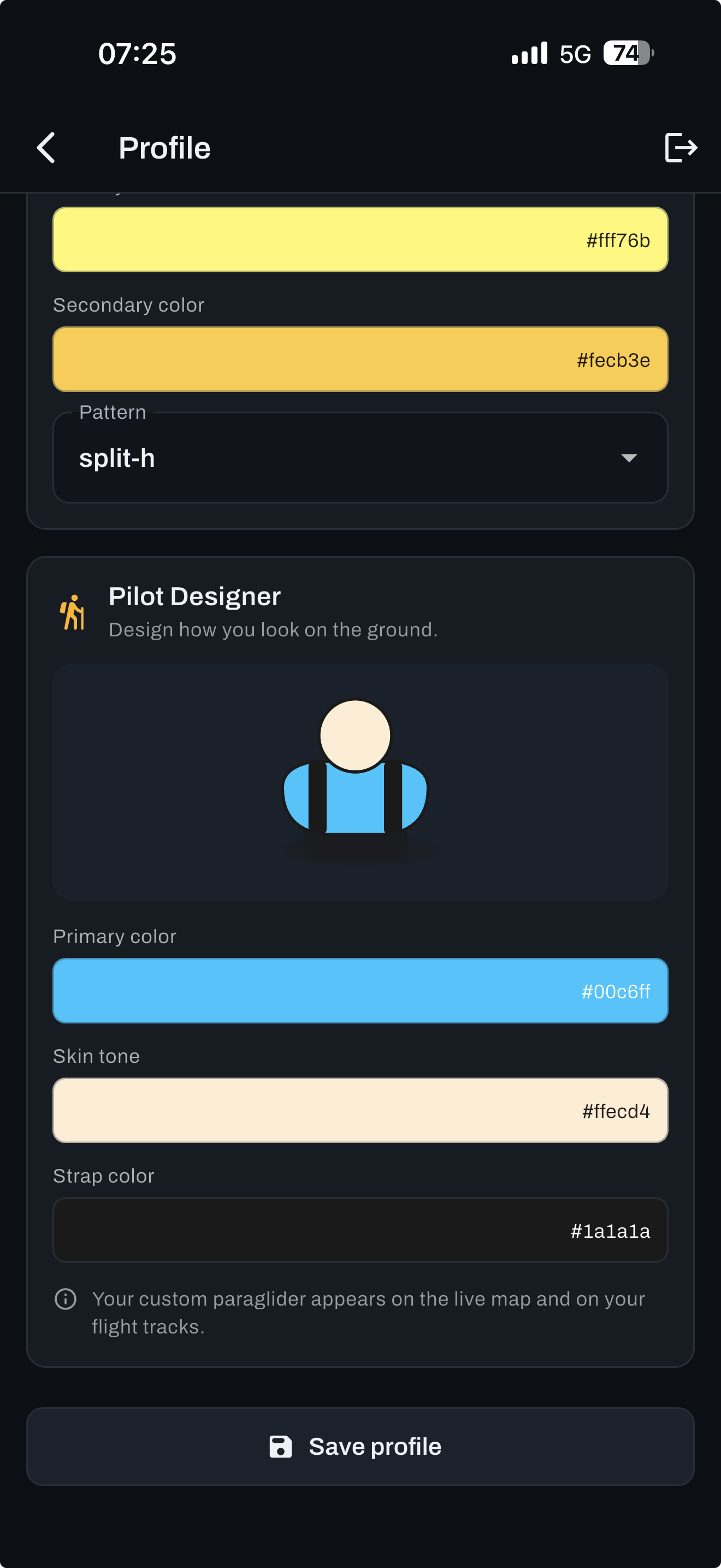 The Pilot Designer, used for how you appear on the ground.